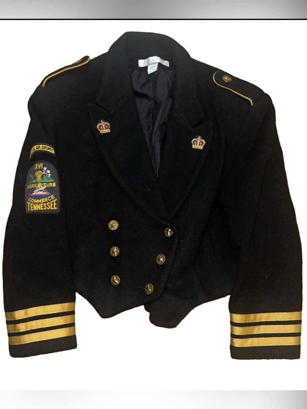 Vintage Honor- The Limited Wool Military Jacket Cropped Army Commerce Tennessee